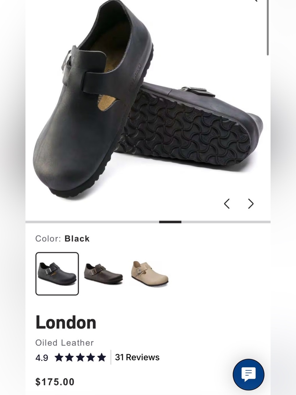 Birkenstock London Oiled Leather Clog - Black Shoes Size 36